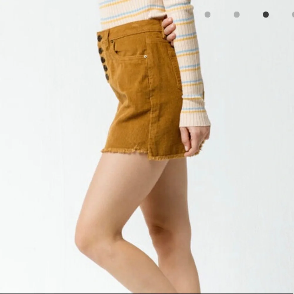 INDIGO REIN Corduroy Button Front Mini Skirt!